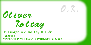 oliver koltay business card