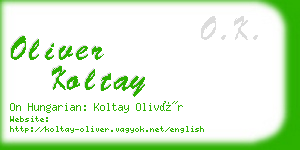 oliver koltay business card